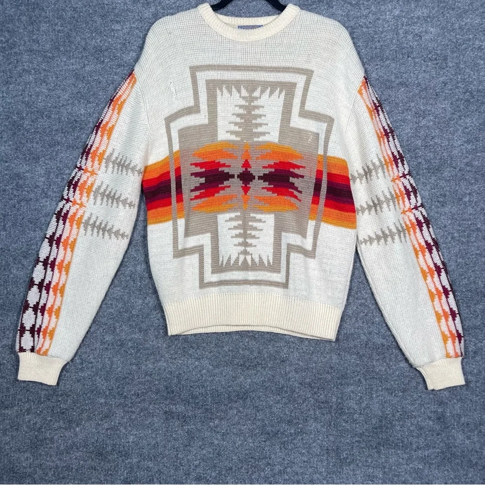 Pendleton Mens Medium 100% Wool High Grade Western Wear‎ Aztec Tribal Sweater - Picture 2 of 12